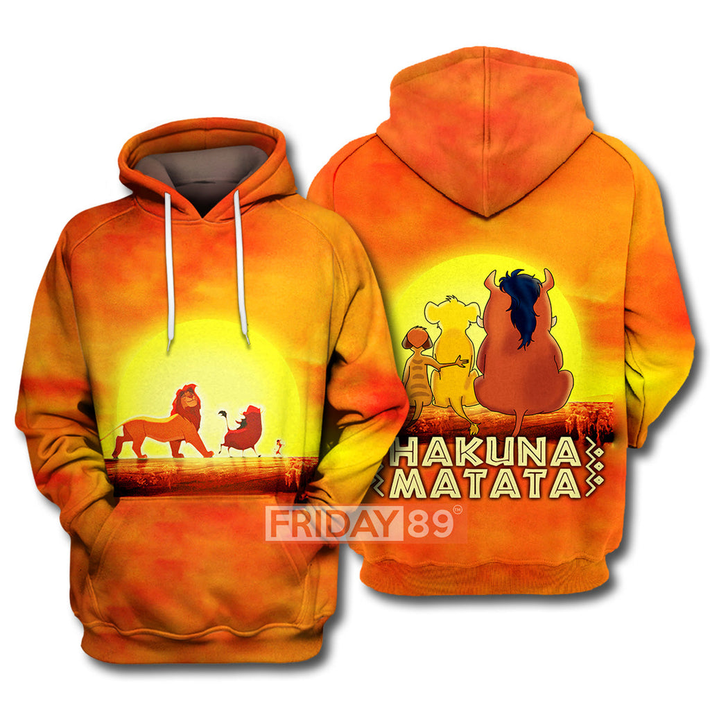 LK T-shirt Simba Timon Pumba Friends Sunset T-shirt High Quality DN Hoodie Sweater Tank