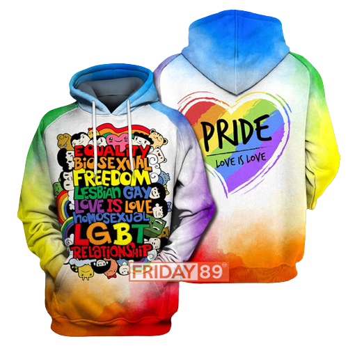 LGBT Hoodie Freedom Lesbian Gay Love Is Love LGBT Relationship T-shirt Hoodie Adult Unisex Full Print
