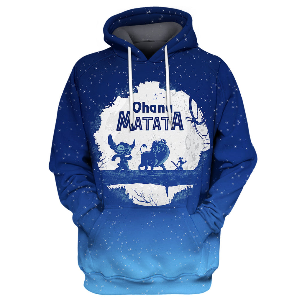 LK Stitch T-shirt Ohana Matata Stitch Blue T-shirt Awesome DN Hoodie Sweater Tank