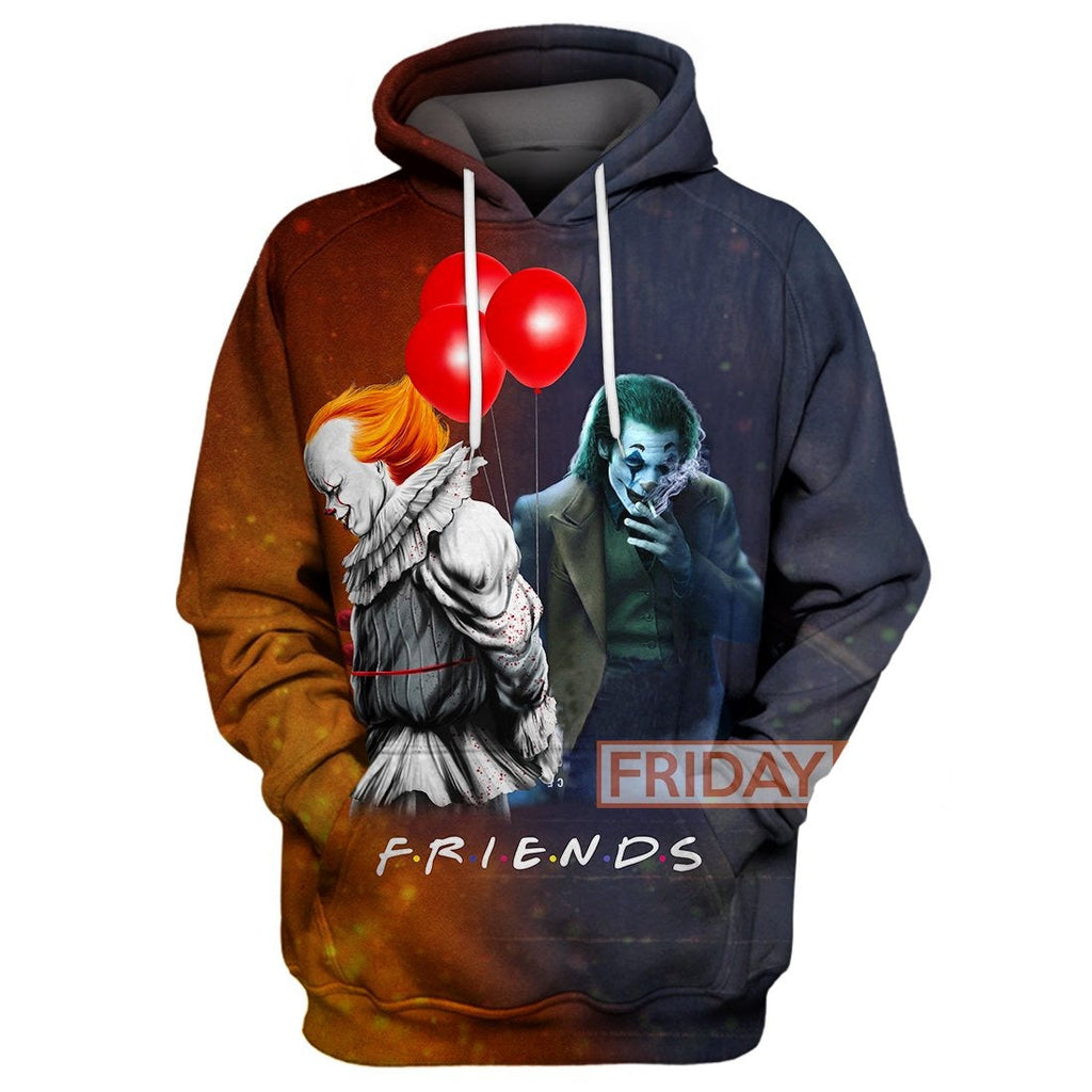  Joker IT Hoodie Joker And Pennywise Friends T-shirt Cool Joker IT Hoodie Sweater Tank 