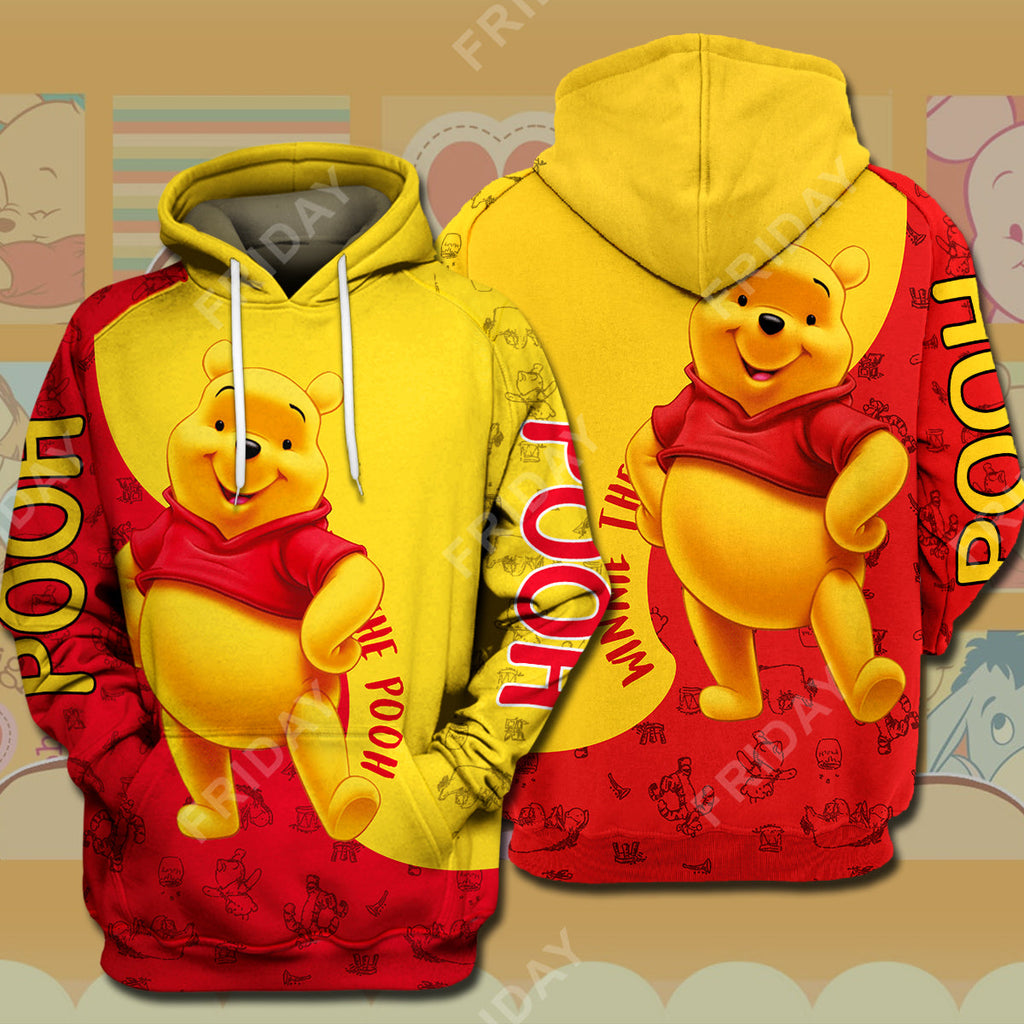  DN WTP T-shirt Pooh Red And Yellow 3D Print T-shirt Cute High Quality DN WTP Hoodie Sweater Tank