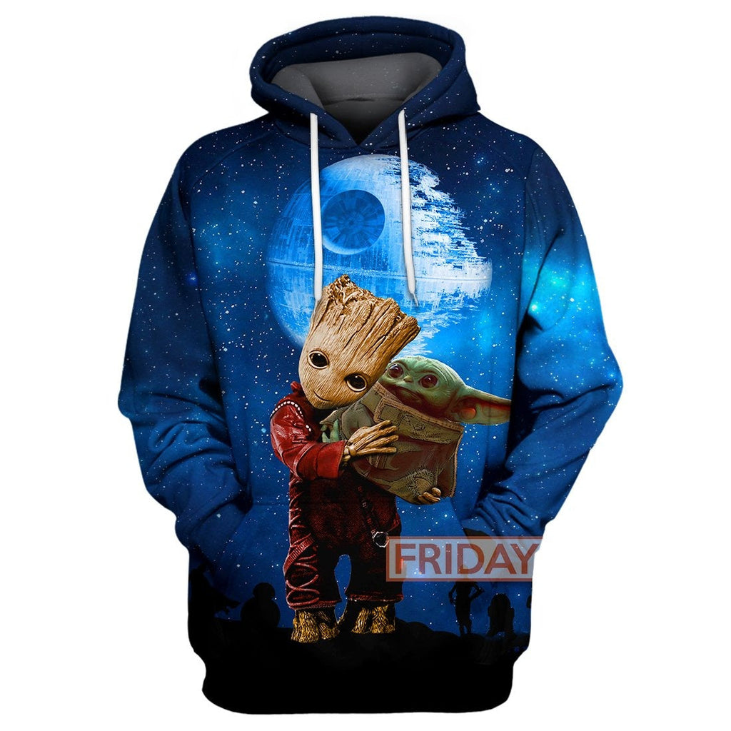  SW Groot T-shirt SW Groot And Baby Yoda All Over Print T-shirt Amazing SW Hoodie Sweater Tank 