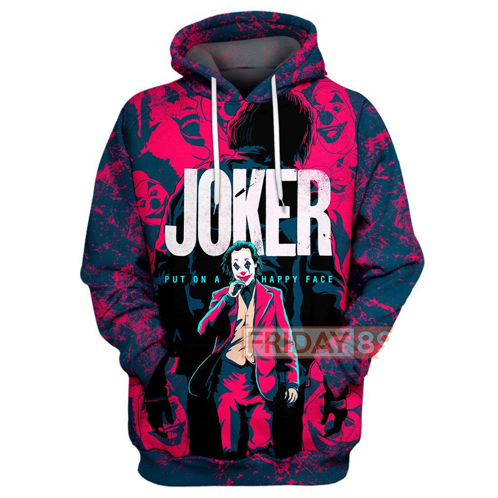  DC Joker Hoodie Put On A Happy Face Shirt Joker Hoodie Joker Red Shirt DC Joker Shirt Sweater Tank