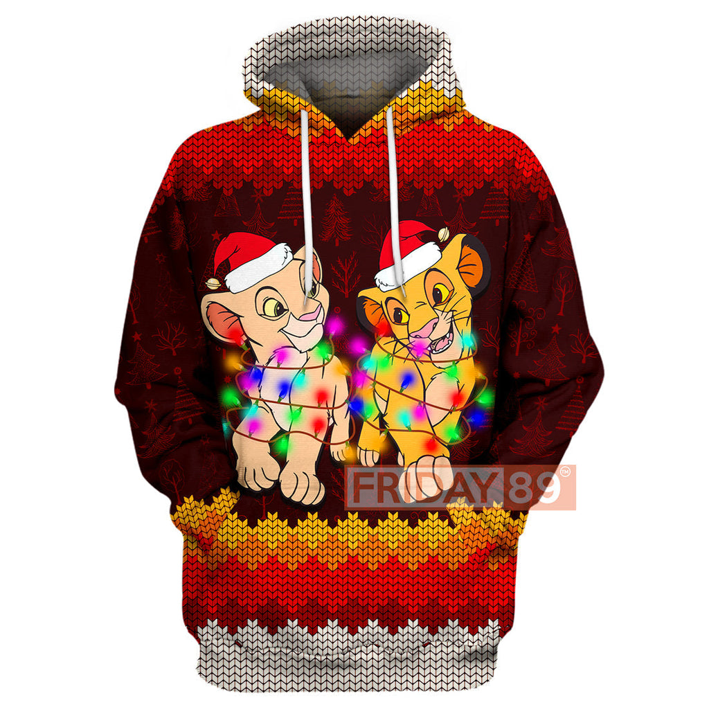 LK T-shirt Simba & Nala Christmas Light T-shirt Amazing DN Hoodie Sweater Tank