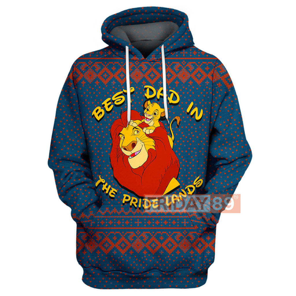 LK T-shirt Best Dad In The Pride Lands - Simba & Mufasa T-shirt DN Hoodie Sweater Tank