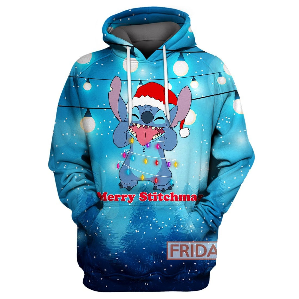 Stitch T-shirt Merry Stitchmas Christmas Light T-shirt Cute DN Hoodie Sweater Tank