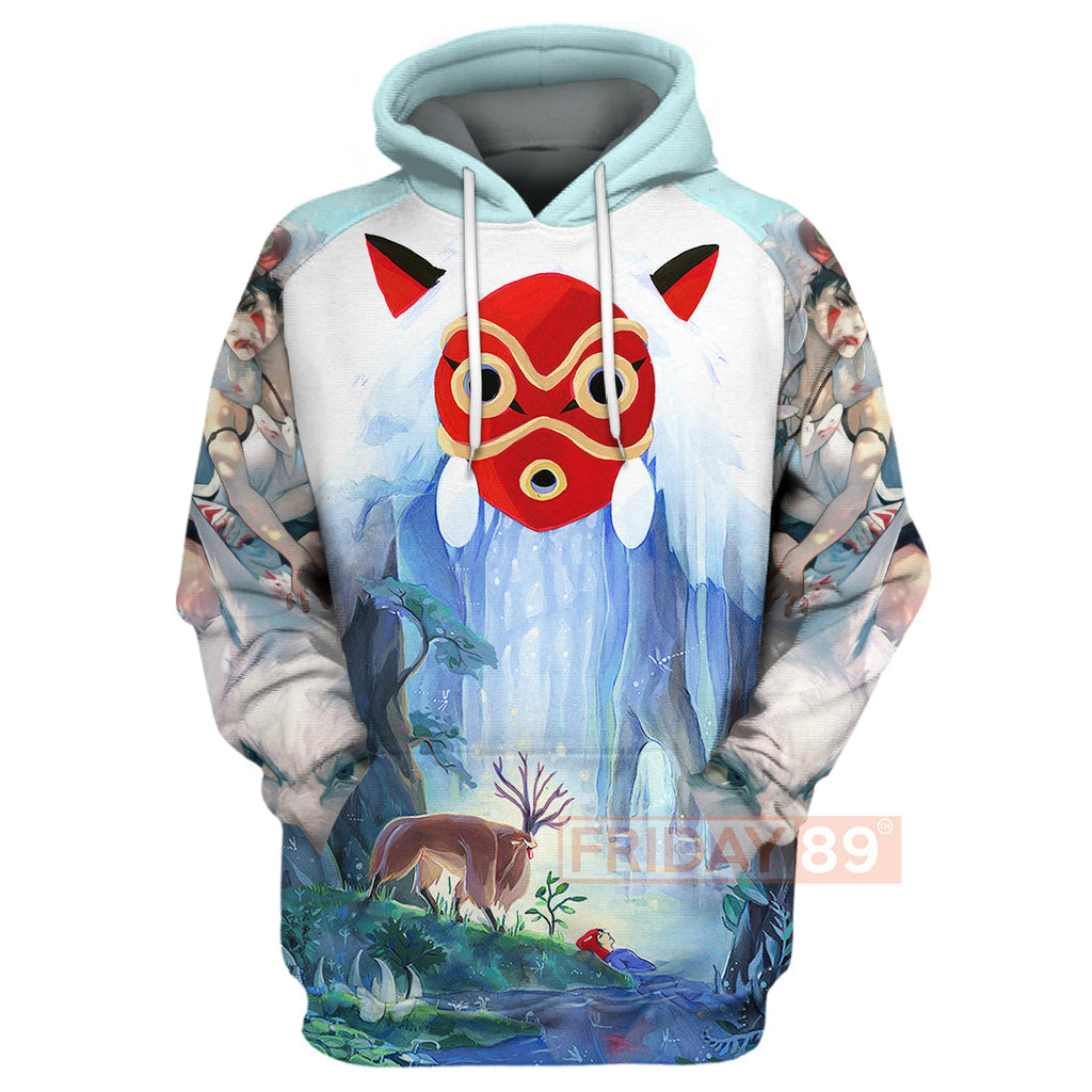  S.Ghibli Mononoke Hoodie S.Ghibli Princess Mononoke Forest Spirit 3D T-shirt Awesome S.Ghibli Shirt Sweater Tank 