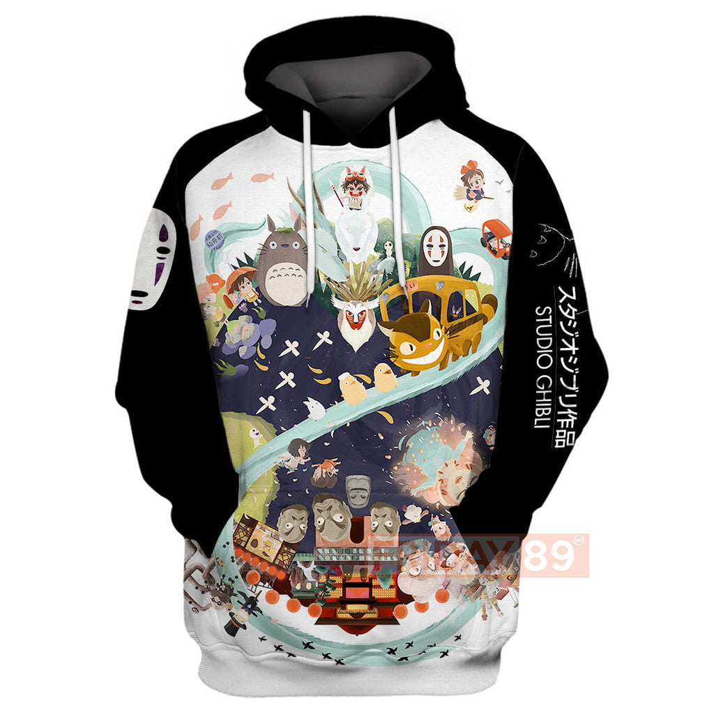  S.Ghibli Hoodie S.Ghibli All Character Adorable Chibi Art Totoro Spirited Away 3D T-shirt Amazing High Quality S.Ghibli Shirt Sweater Tank 