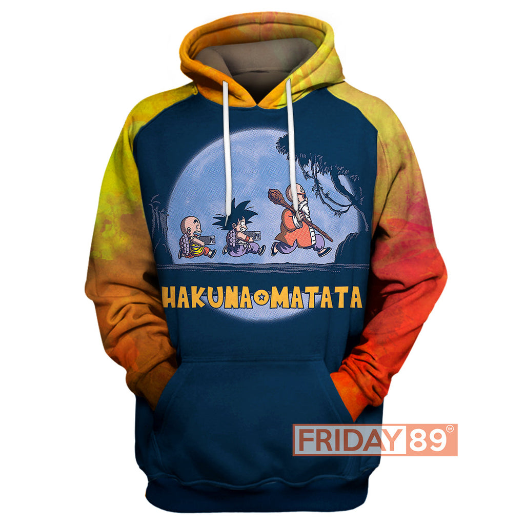  DB T-shirt LK Dragon Goku Walking In The Moon Hakuna Matata 3D Print T-shirt Funny DB Hoodie Sweater Tank 