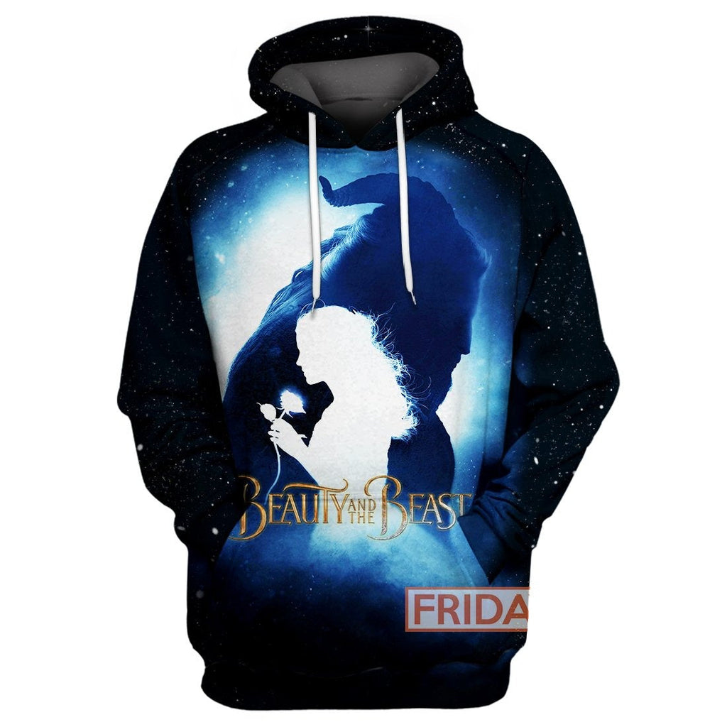 Beauty & The Beast T-shirt Beauty & The Beast Live-Action Movie Poster Art 3D Print T-shirt Amazing DN Hoodie Sweater Tank