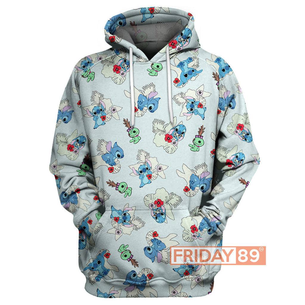 Stitch T-shirt LILO & STITCH SCRUMP FLORAL 3D Print T-shirt Amazing DN Hoodie Sweater Tank