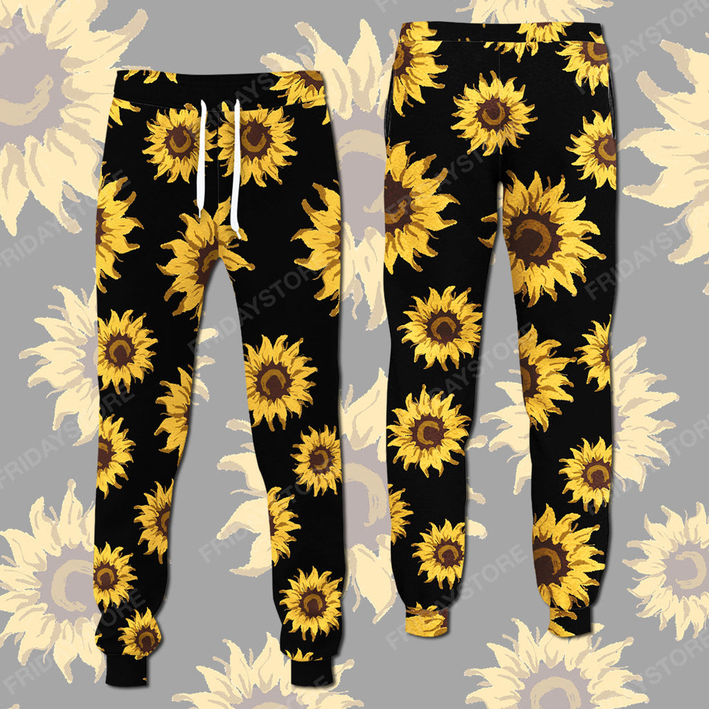 Gifury Sunflower Pants Women Yellow Sunflower Jogger Set Sunflower Jogger 2023