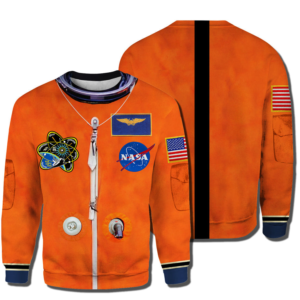  NASA Hoodie Astronaut Space Suit Cosplay Costume Orange T-shirt High Quality NASA Shirt Sweater Tank 2024