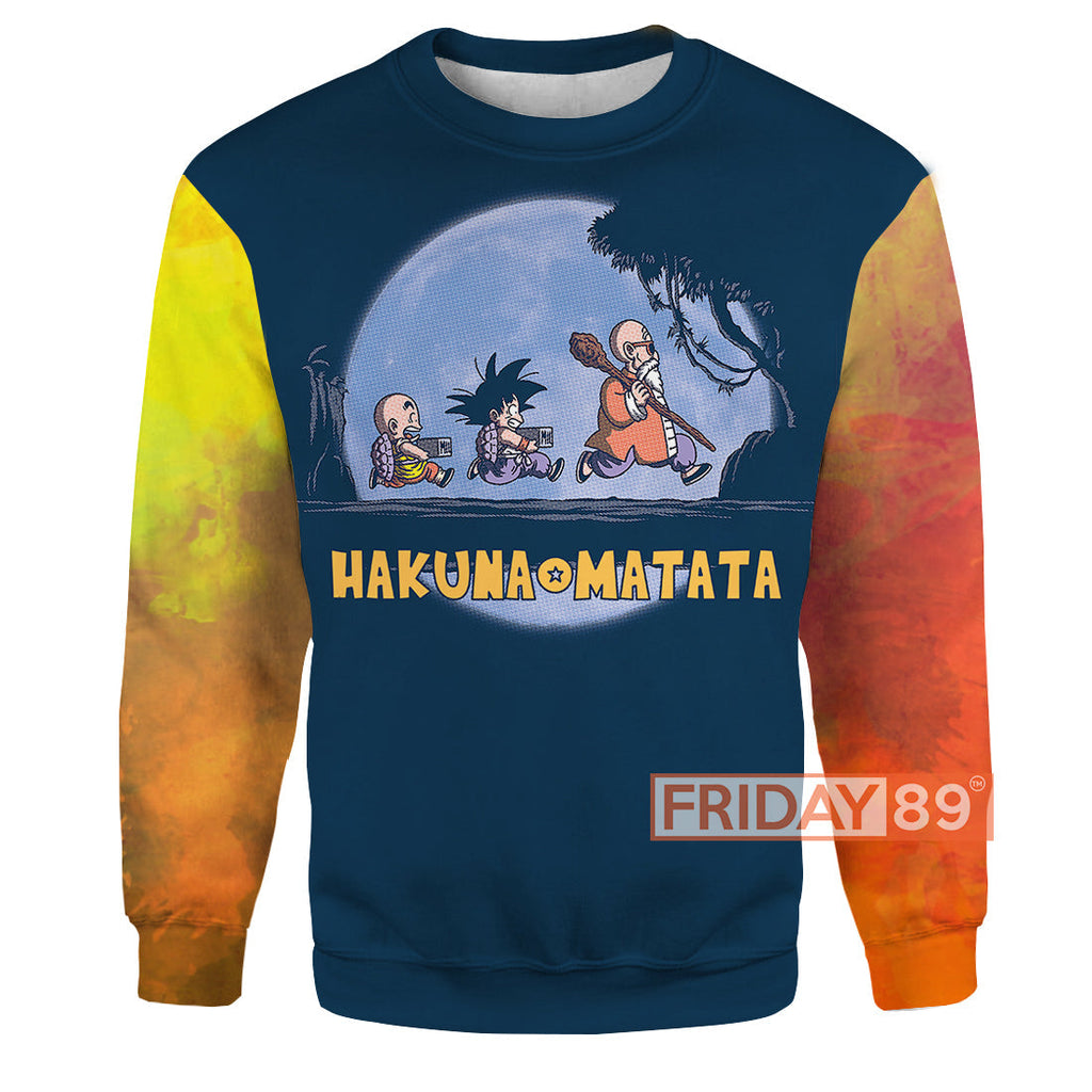  DB T-shirt LK Dragon Goku Walking In The Moon Hakuna Matata 3D Print T-shirt Funny DB Hoodie Sweater Tank 