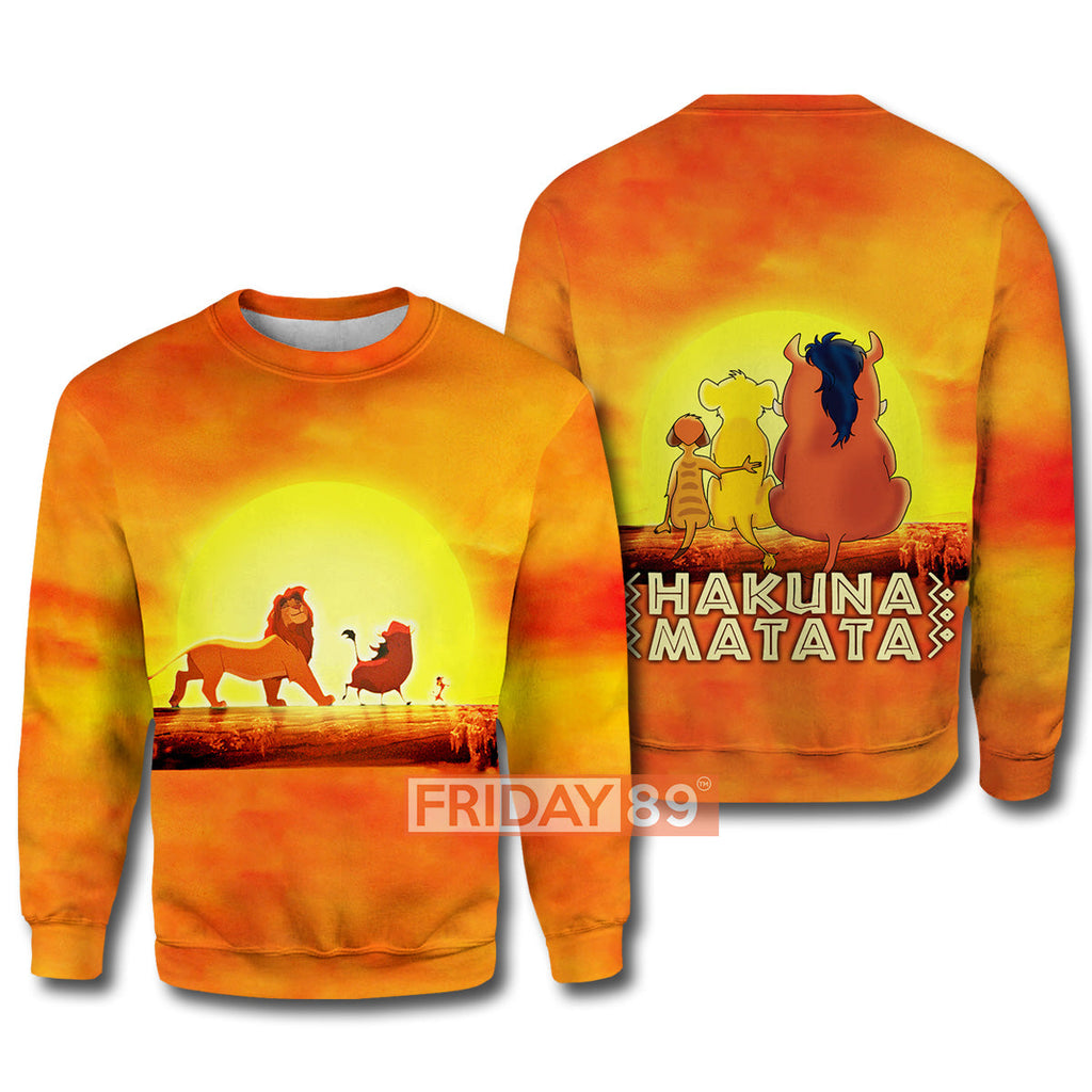 LK T-shirt Simba Timon Pumba Friends Sunset T-shirt High Quality DN Hoodie Sweater Tank