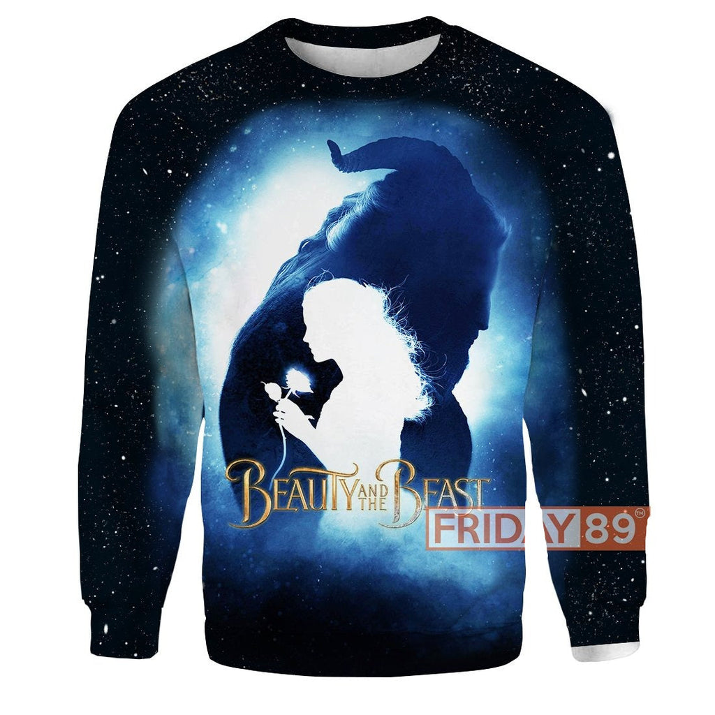 Beauty & The Beast T-shirt Beauty & The Beast Live-Action Movie Poster Art 3D Print T-shirt Amazing DN Hoodie Sweater Tank