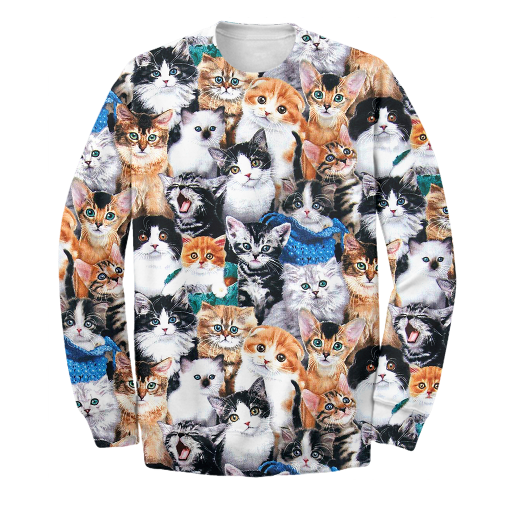 Gifury Cat T-shirt Cats Cute Pattern T-shirt Cat Hoodie Sweater Zip Hoodie 2024