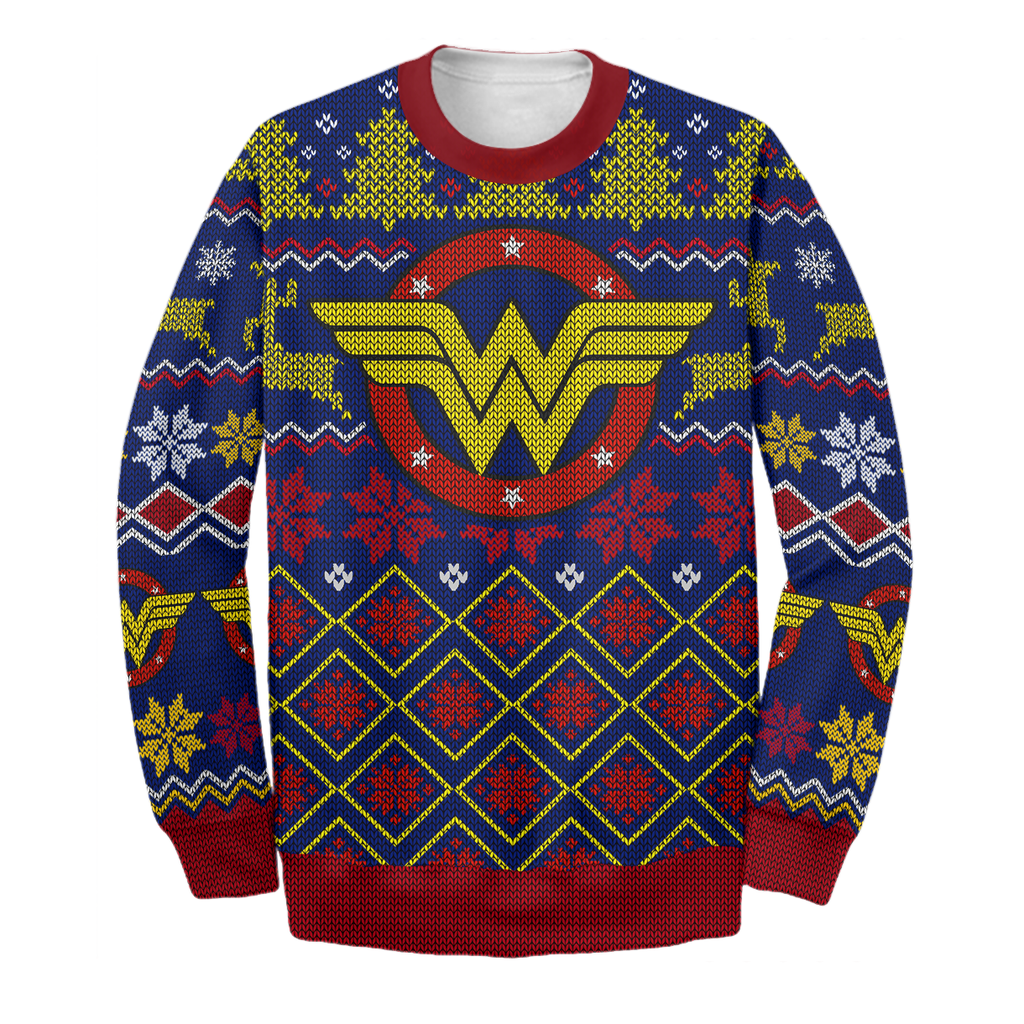  DC Wonder Woman Sweater Wonder Woman Ugly Long Sleeve Printing DC Wonder Woman Sweatshirt