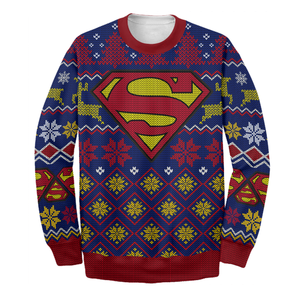  DC Super Man Sweater Super M Ugly Long Sleeve Printing DC Super Man Sweatshirt