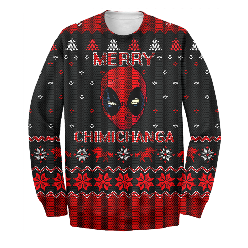  MV Sweater Deadpool Merry Chimichanga 3D Print Shirt Amazing MV Sweatshirt 