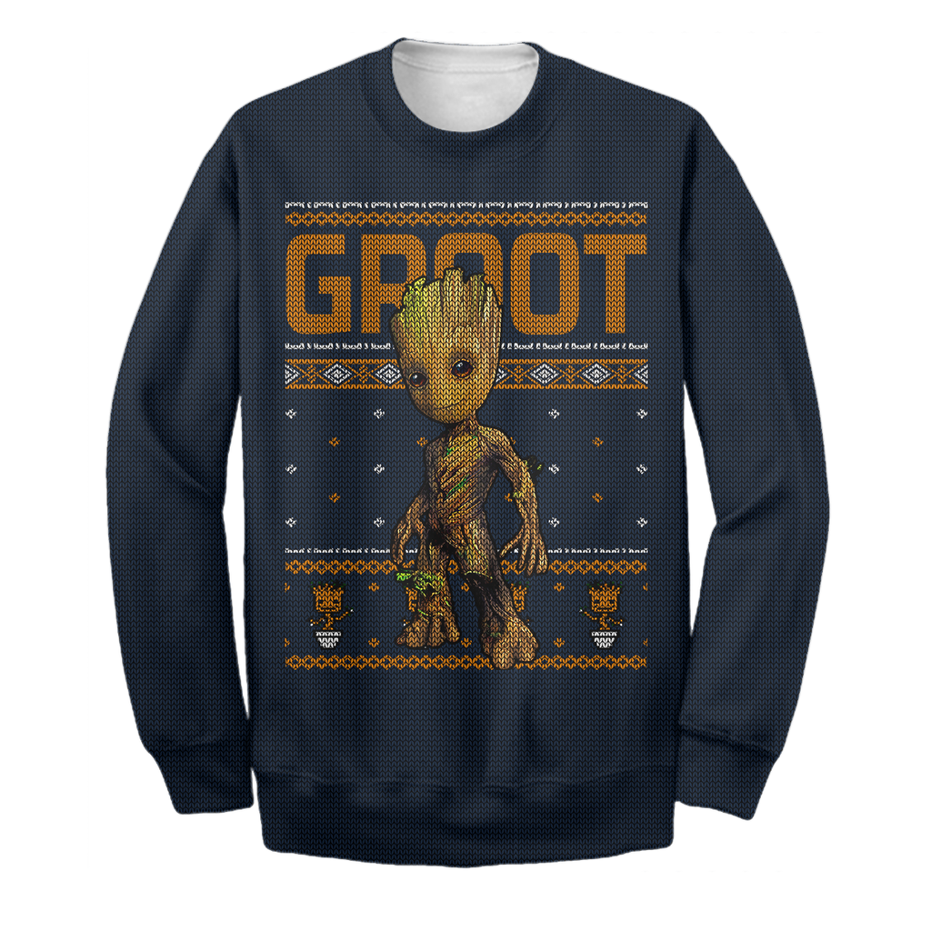  MV Sweater Baby Tree Groot Ugly Long Sleeve Christmas Printing Amazing MV Thanos Sweatshirt 