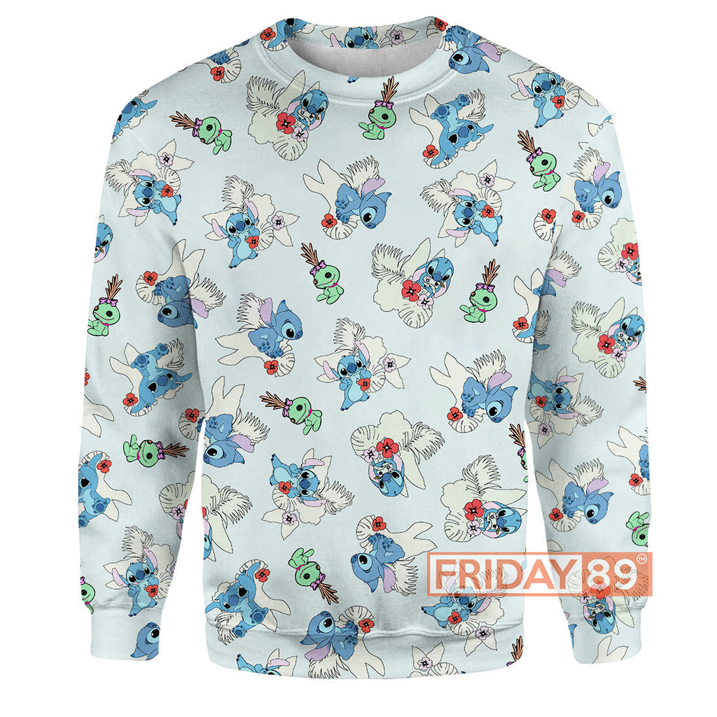 Stitch T-shirt LILO & STITCH SCRUMP FLORAL 3D Print T-shirt Amazing DN Hoodie Sweater Tank