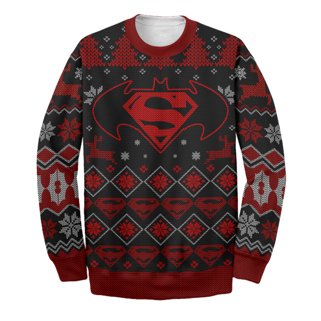  DC Ugly Sweater Super Bat Ugly Long Sleeve DC Sweatshirt