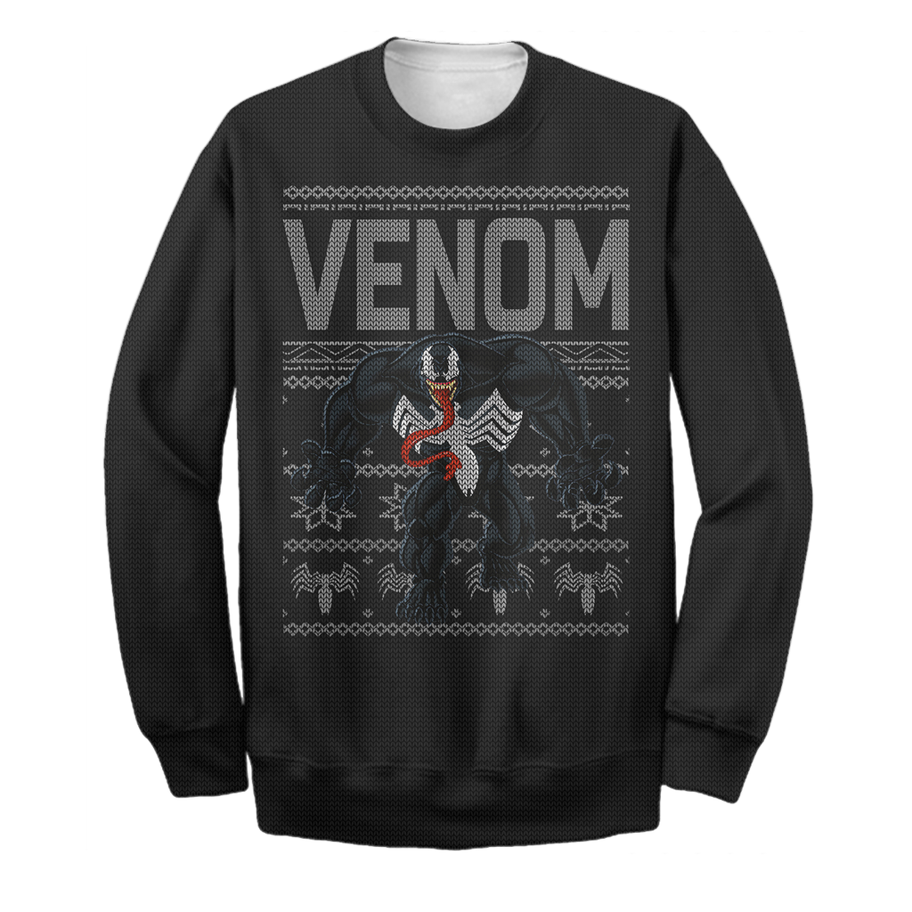  Venom MV Sweater Venom Ugly Long Sleeve Christmas Printing Awesome MV Venom Sweatshirt 