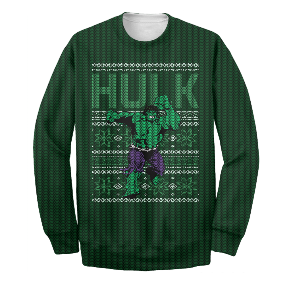  MV Hulk Sweater TH Ugly Long Sleeve Christmas Printing Awesome MV Hulk Sweatshirt 