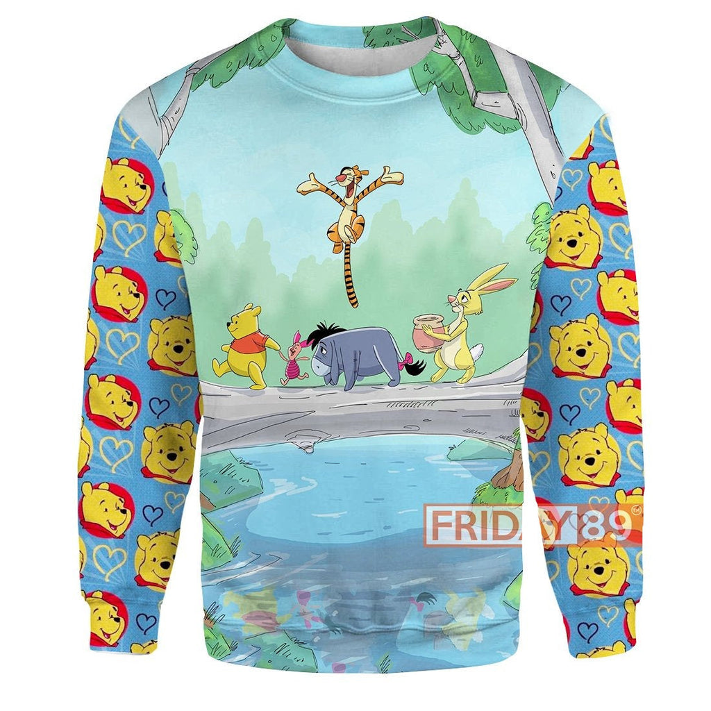 WTP T-shirt Emoji Face and Friends Tigger Eeyore Piglet 3D T-shirt High Quality DN Hoodie Sweater Tank