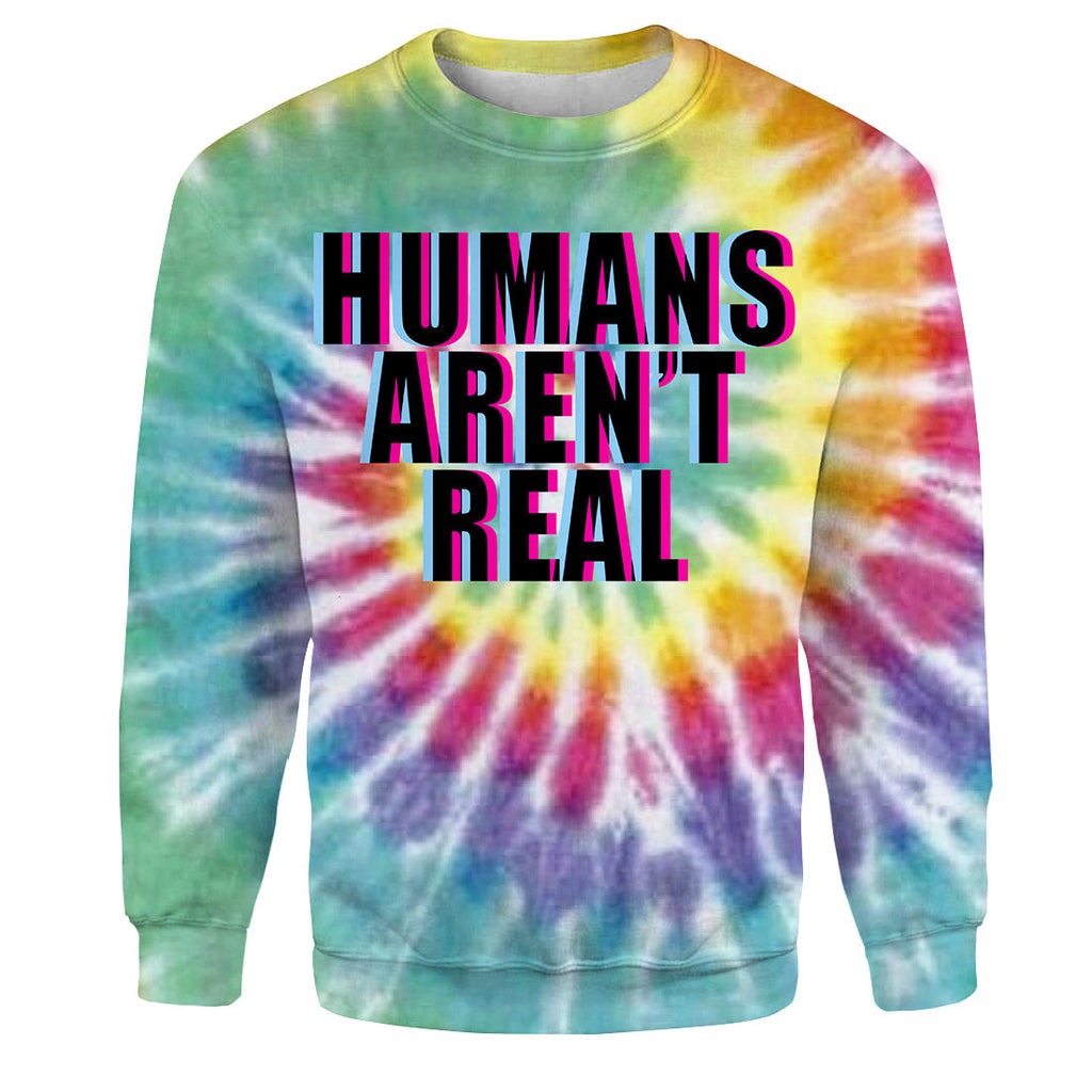  Alien T-shirt Humans Aren't Real Tie Dye T-shirt Amazing Alien Hoodie Sweater Tank 2023