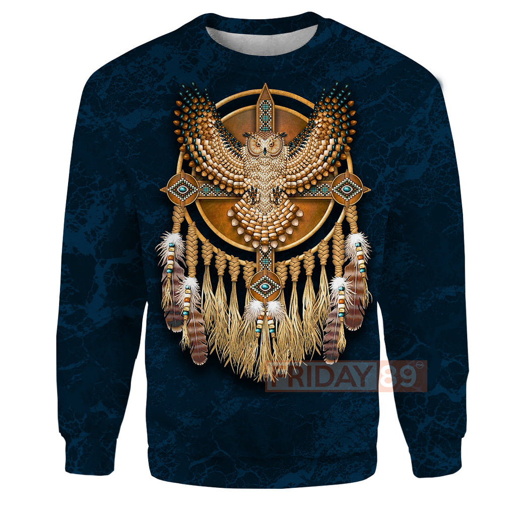Gifury Native American Hoodie Native American Owl Dreamcatcher Pattern 3D Print T-shirt Native American Shirt Sweater Tank 2022