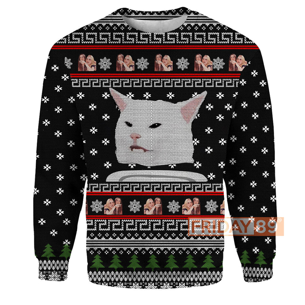 Gifury Cat T-shirt Cat Meme Woman Yelling Christmas Pattern T-shirt Cat Hoodie Sweater Tank 2023