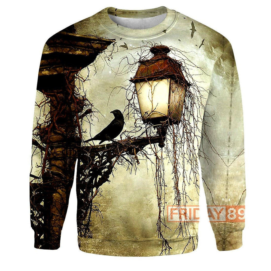 Gifury Raven Hoodie Poe The Raven Art Nevermore 3D Print Hoodie Cool Raven T-shirt Tank Sweater 2023