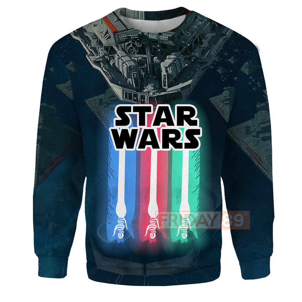  SW T-shirt Lightsaber Colors 3D Print T-shirt Amazing High Quality SW Hoodie Sweater Tank 2023