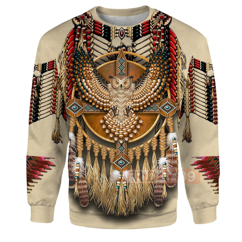 Gifury Native American Hoodie Native American Pale Owl Pattern T-shirt Native American Hoodie Sweater Tank 2022