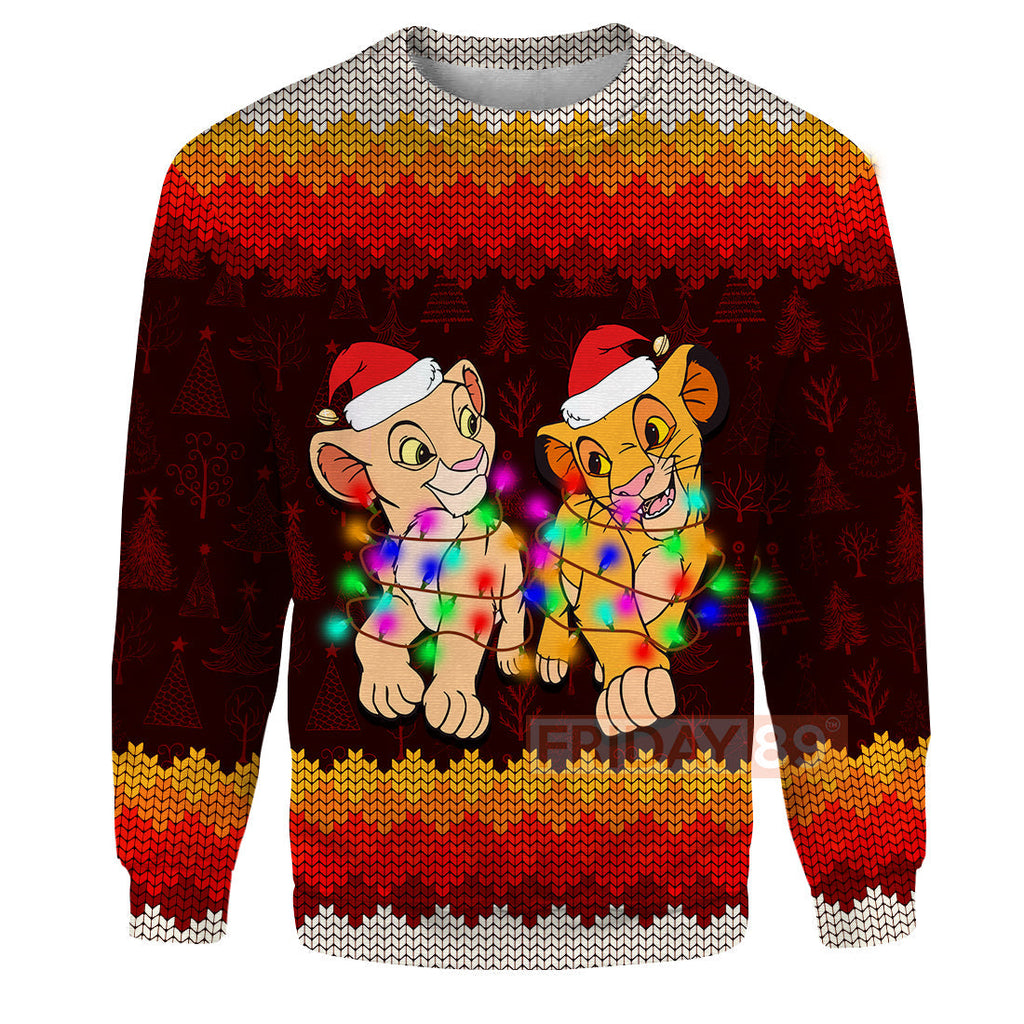 LK T-shirt Simba & Nala Christmas Light T-shirt Amazing DN Hoodie Sweater Tank