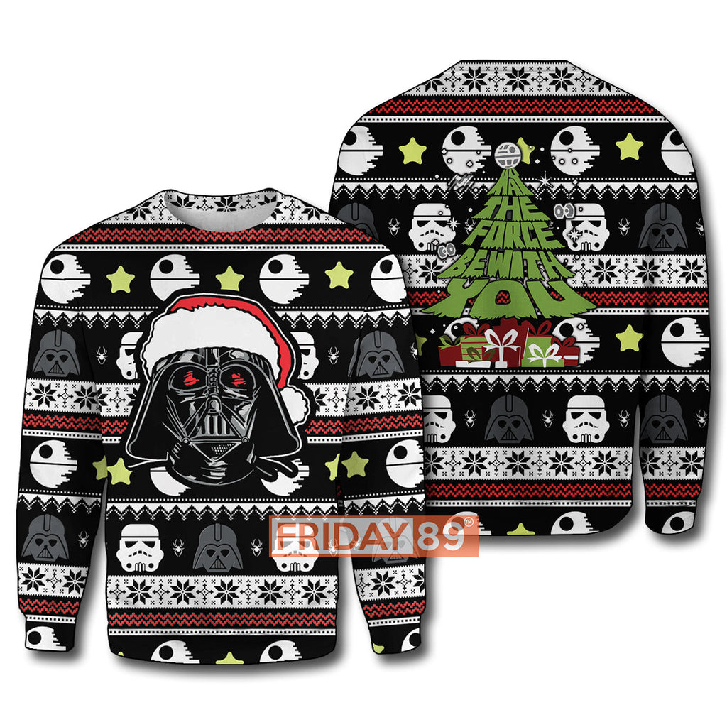  SW T-shirt D.Vader May The Force Be With You Christmas Pattern T-shirt SW Hoodie Sweater Tank 2023