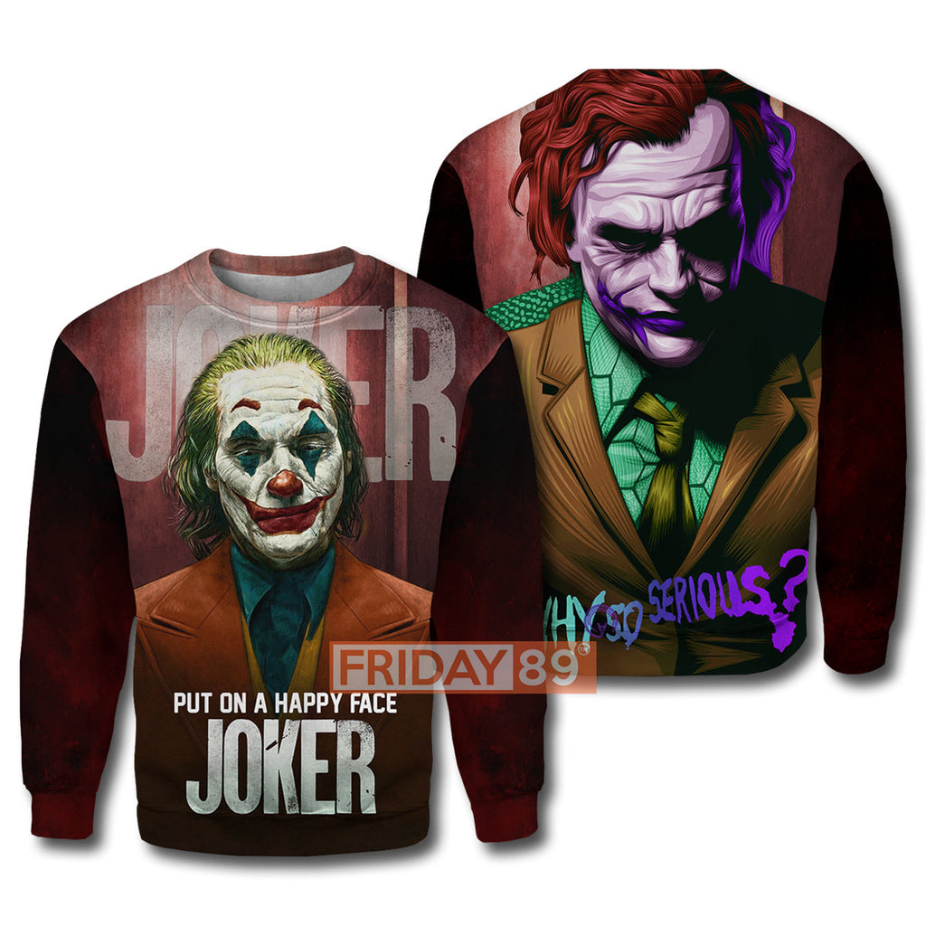  DC Joker Shirt 3D Print Joker Phoenix and H.Ledger Shirt DC Joker Hoodie Sweater Tank