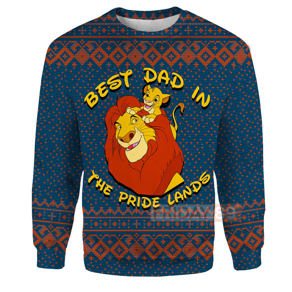 LK T-shirt Best Dad In The Pride Lands - Simba & Mufasa T-shirt DN Hoodie Sweater Tank