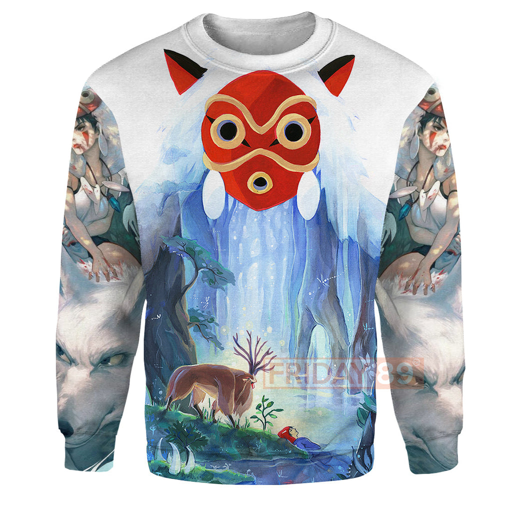  S.Ghibli Mononoke Hoodie S.Ghibli Princess Mononoke Forest Spirit 3D T-shirt Awesome S.Ghibli Shirt Sweater Tank 