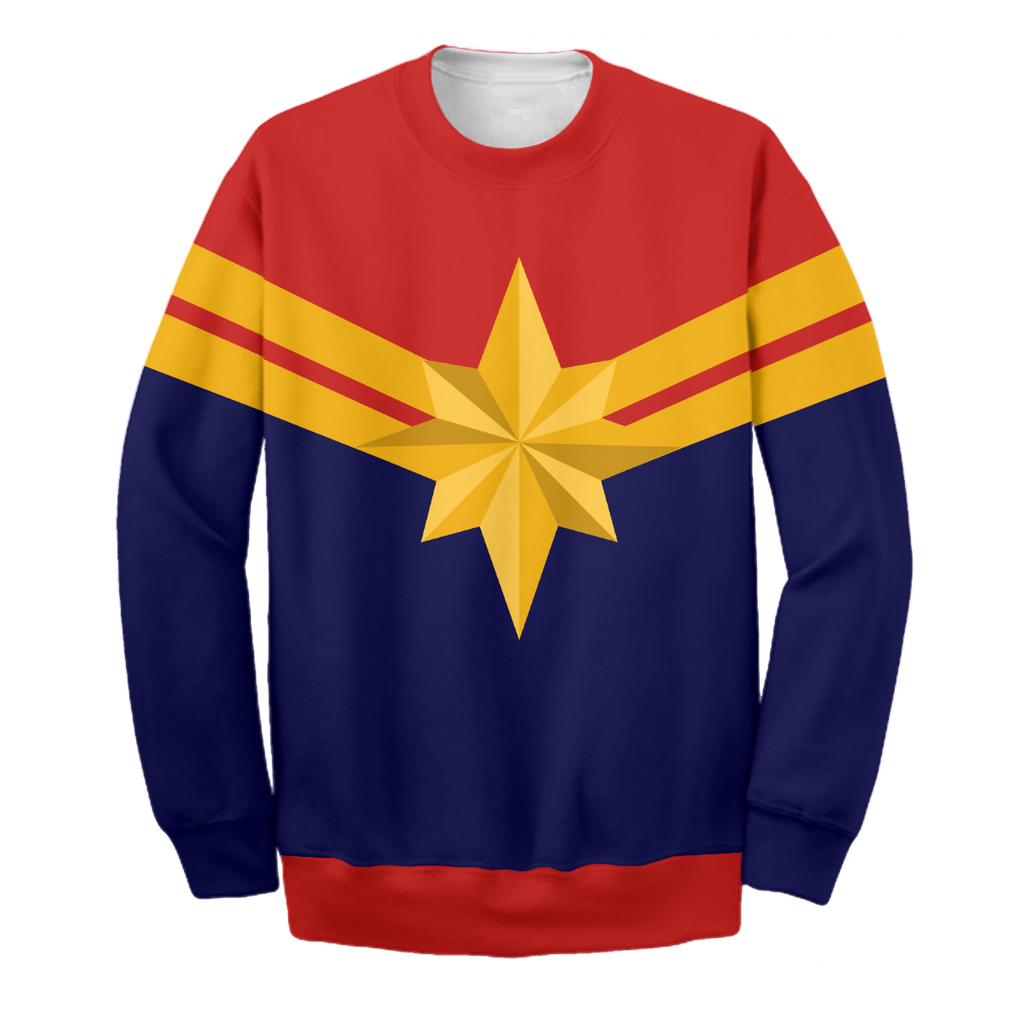  MV Hoodie Captain Marvel Tie 3D Print T-shirt Awesome MV Shirt Sweater Tank 2024