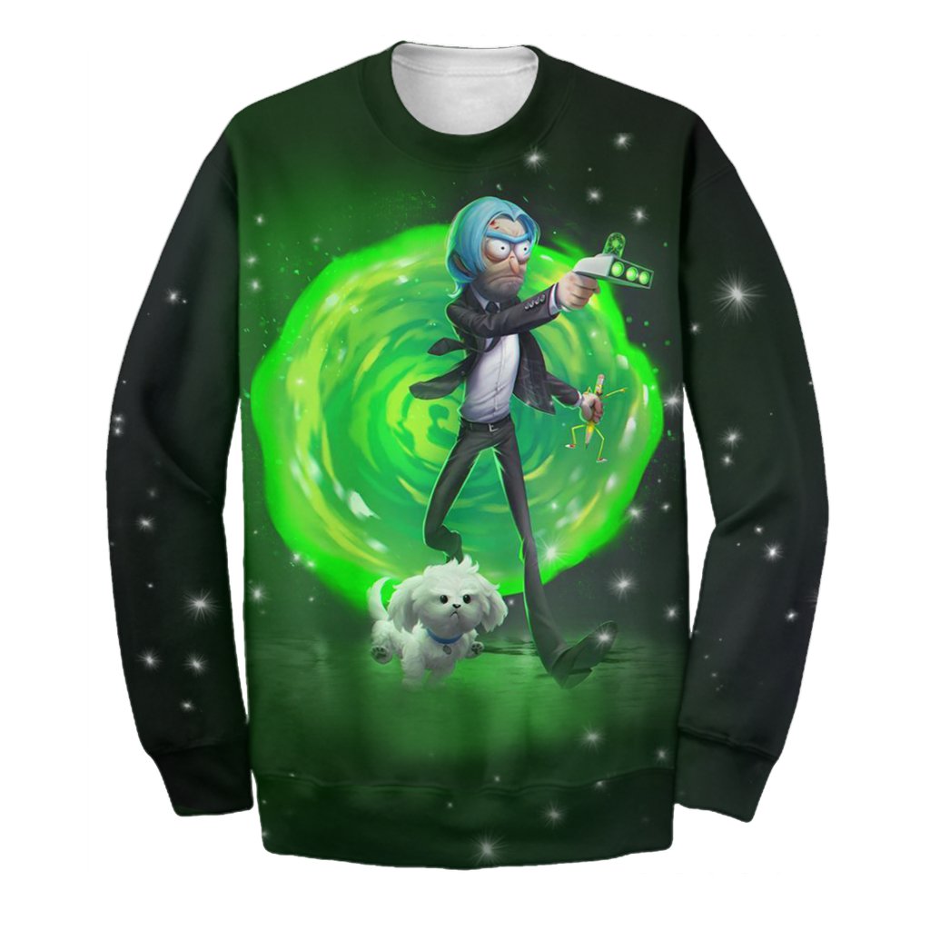  John Wick Hoodie John Wick Rick And Morty Crossover 3D Print T-shirt John Wick Shirt Sweater Tank 2024