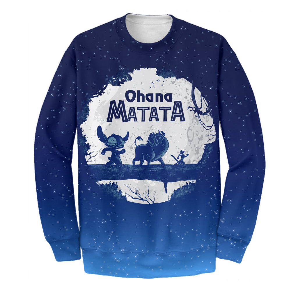 LK Stitch T-shirt Ohana Matata Stitch Blue T-shirt Awesome DN Hoodie Sweater Tank