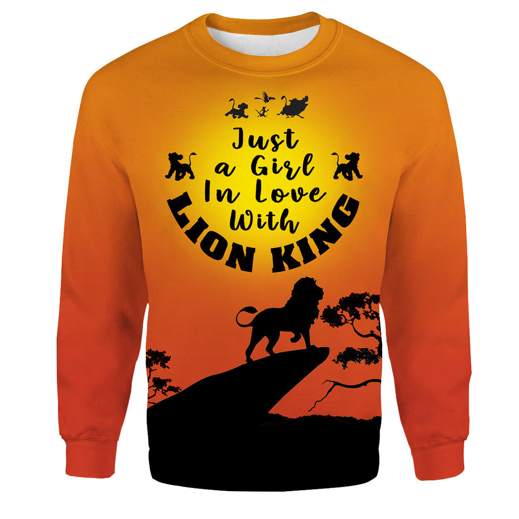 LK T-shirt 3D Print Just A Girl Love Lion King T-shirt Awesome DN Hoodie Sweater Tank