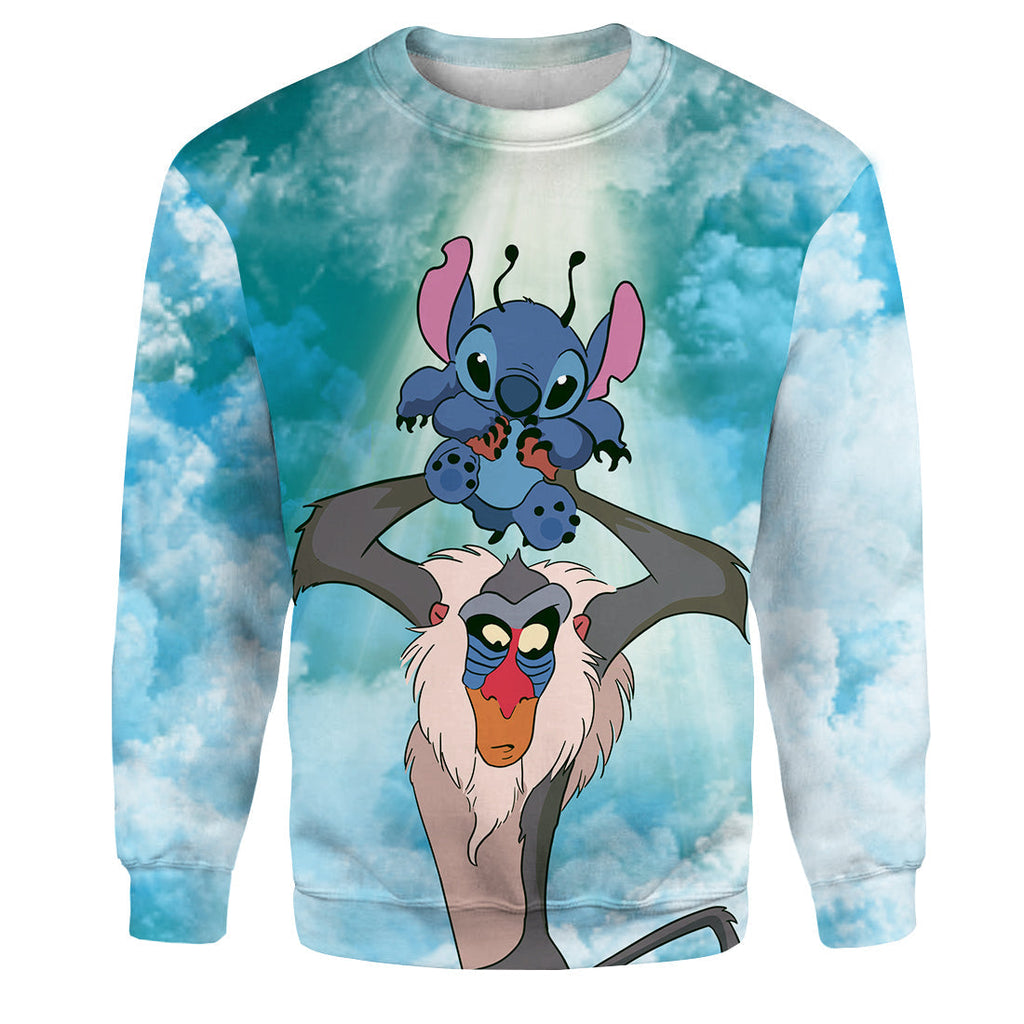 LK Stitch T-shirt 3D Print Rafiki & Stitch T-shirt Amazing DN Hoodie Sweater Tank