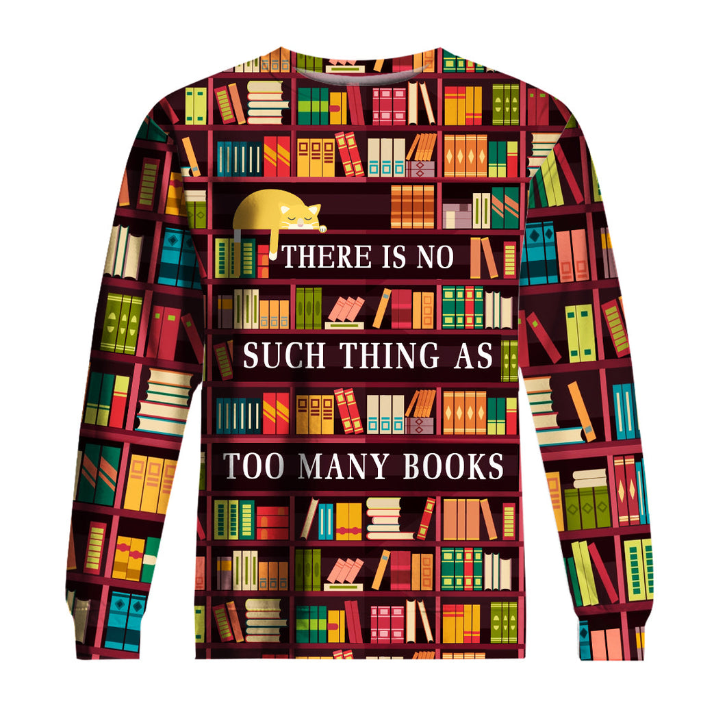 Gifury Book Hoodie There Is No Such Thing As Too Many Books T-shirt Book Shirt Tank Sweater 2023