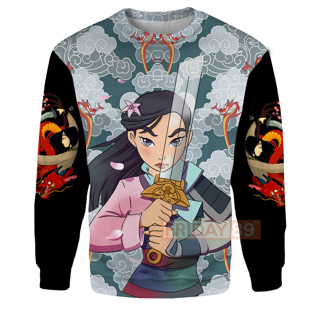 Mulan T-shirt Mulan Warrior Disney Princess Beauty Art Mushu T-shirt DN Hoodie Sweater Tank