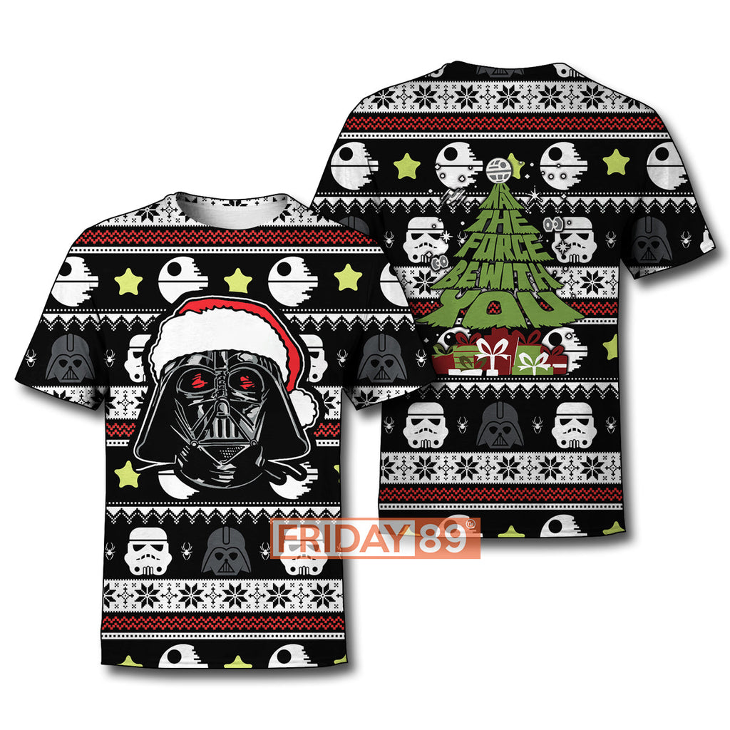  SW T-shirt D.Vader May The Force Be With You Christmas Pattern T-shirt SW Hoodie Sweater Tank 2024