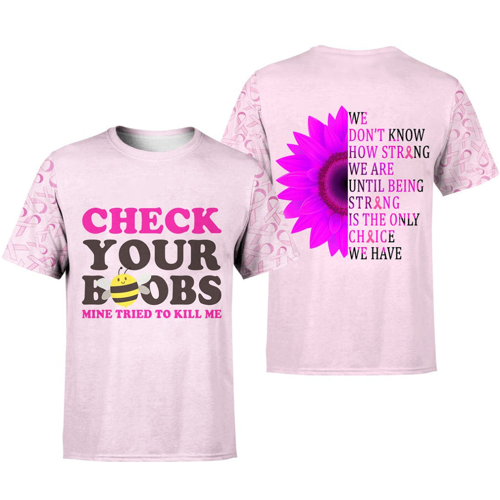 Gifury Breast Cancer T-shirt Breast Cancer Awareness 3D Print T-shirt Breast Cancer Hoodie 2022
